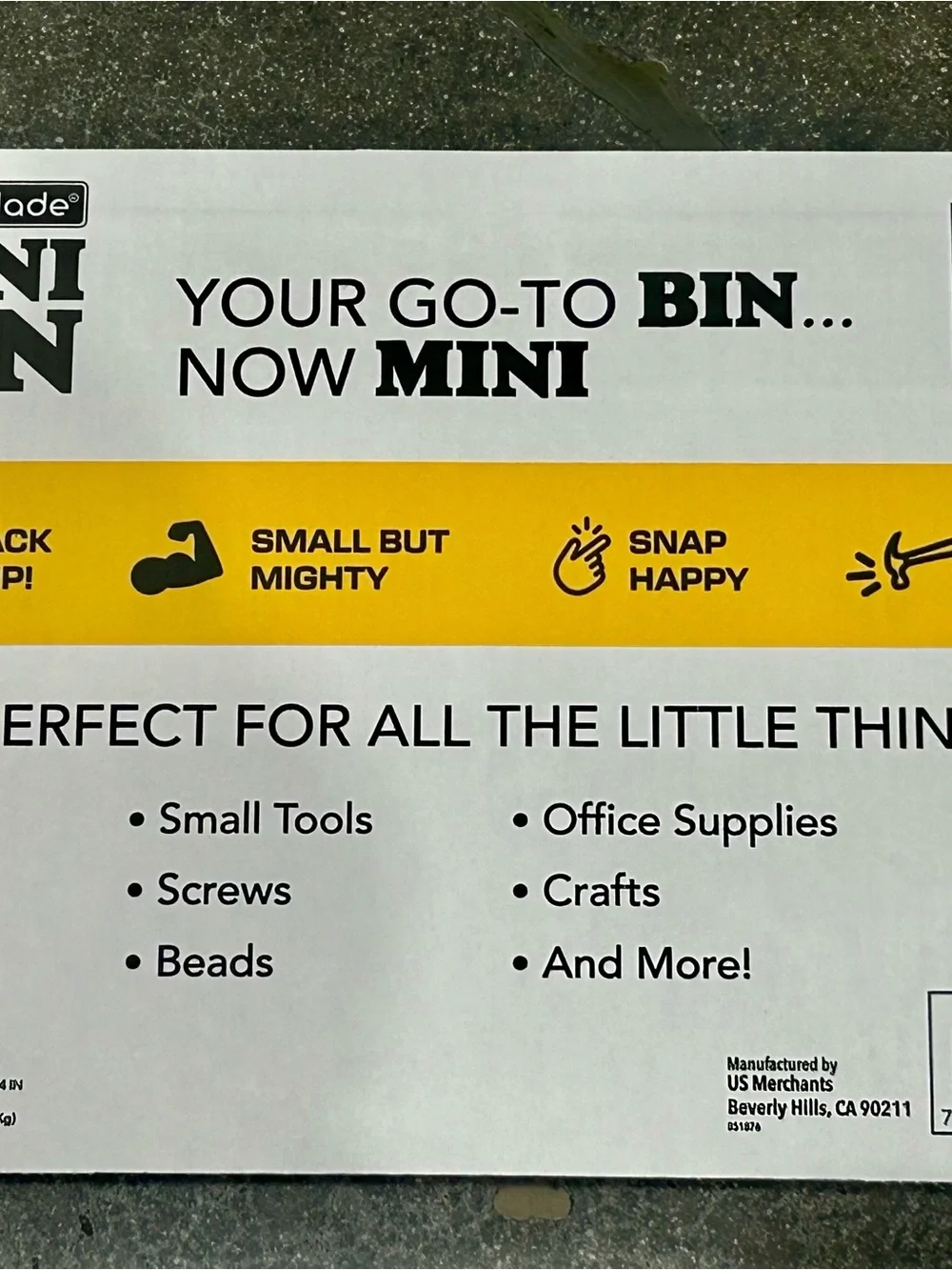MINI BIN. 10-Pack - Yellow & Black